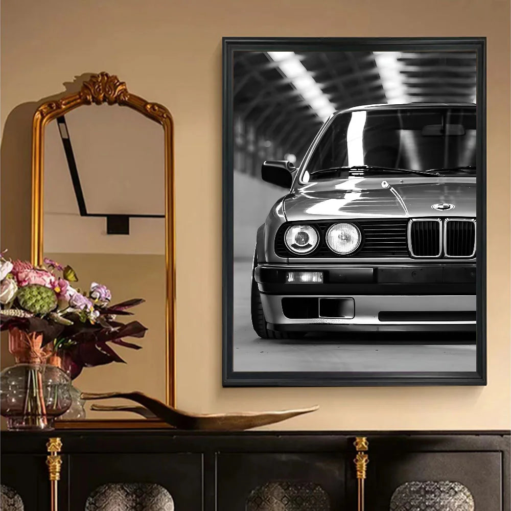 Modern Fashion Wall Art Simple Black And White Luxury Car Poster HD Posters Home Room Bar Cafe Decor Art Wall Painting Picture
