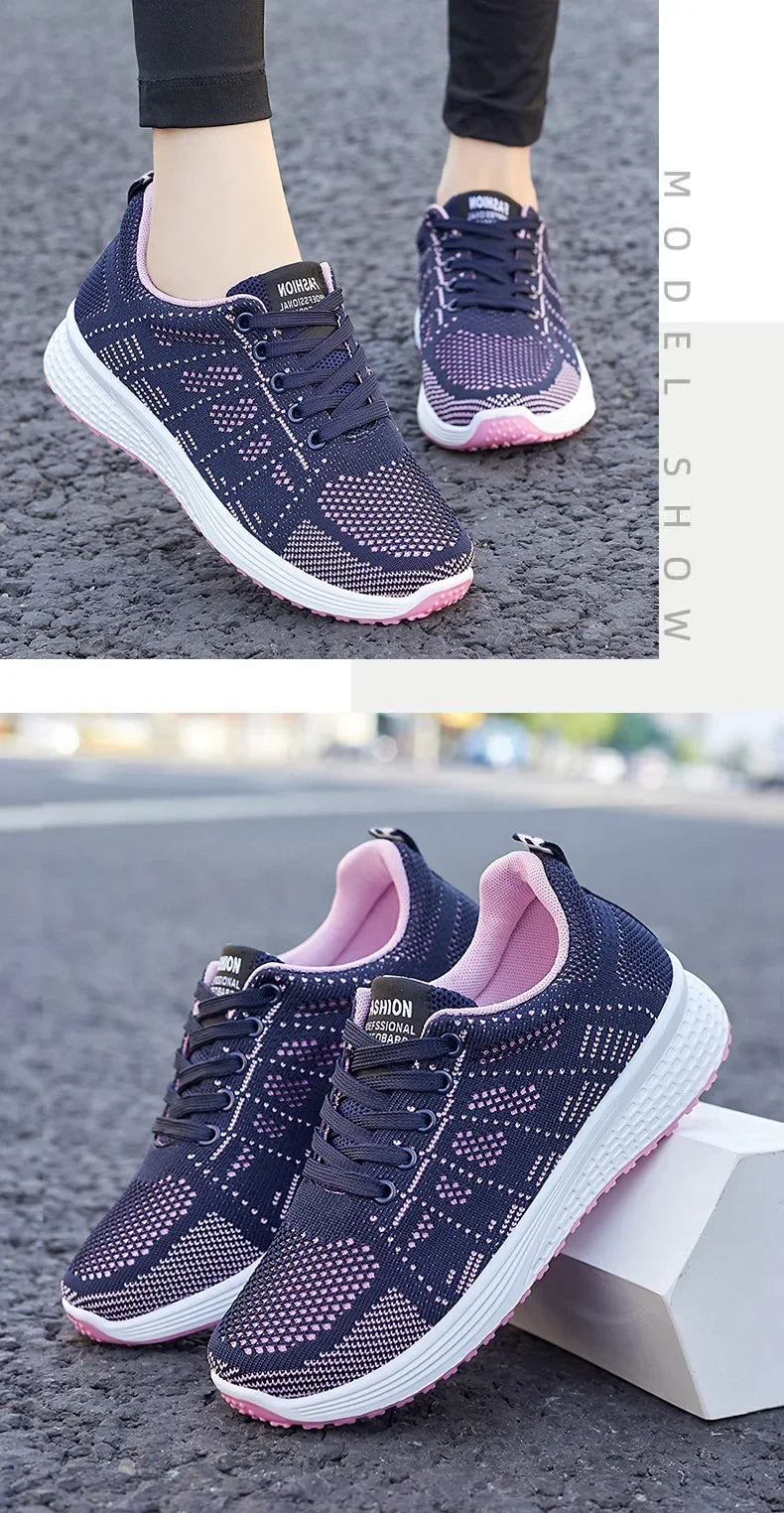 Women's Shoes 2025 Spring New Fashion Soft Walking Flats Non-slip Casual Sport Tennis Shoes Athletic Sneakers for Lady