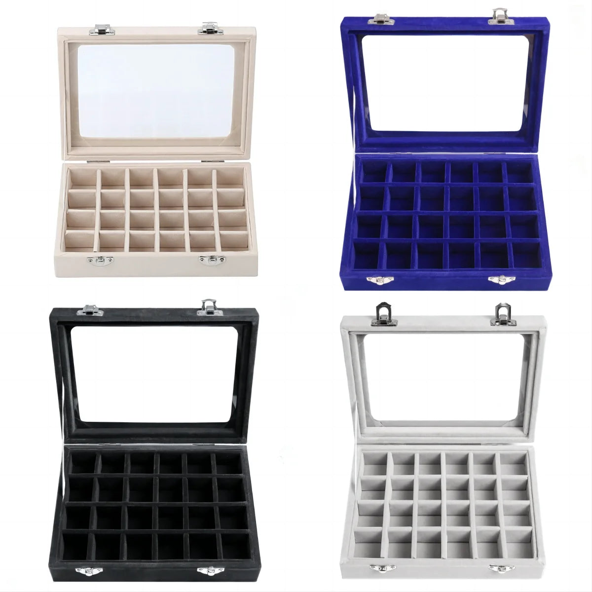 Jewelry Storage Box Earring Ring Necklace Jewelry Display Box Jewelry Classification Dustproof Transparent Flip Lid Jewelry Box