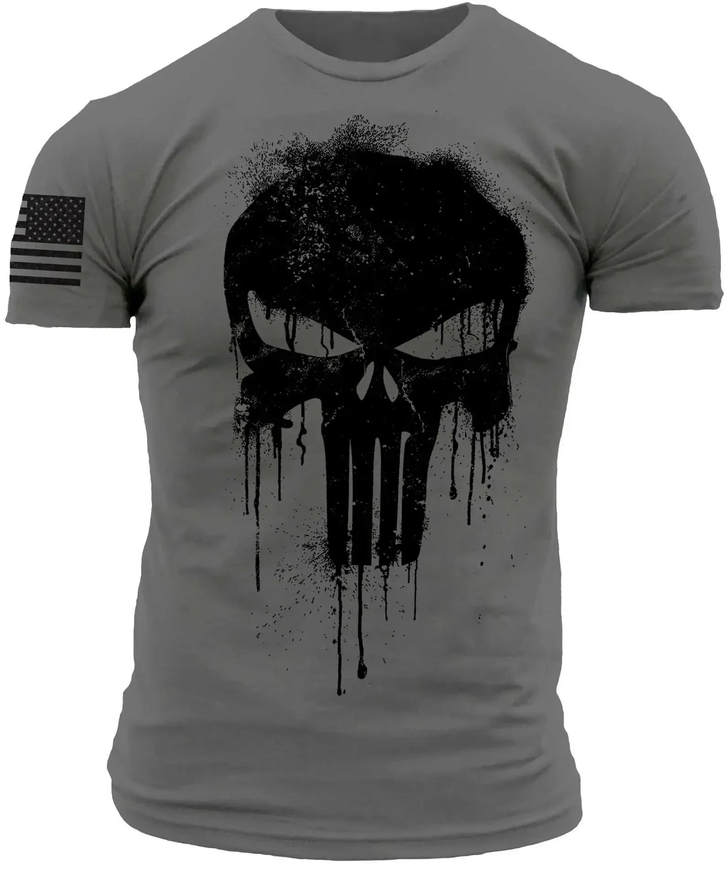 Men's T shirt for men 3D Print Military Patriotic Skull Dropped Oversized T Shirt Short-Sleeved Sportswear Men Fitness Clothing