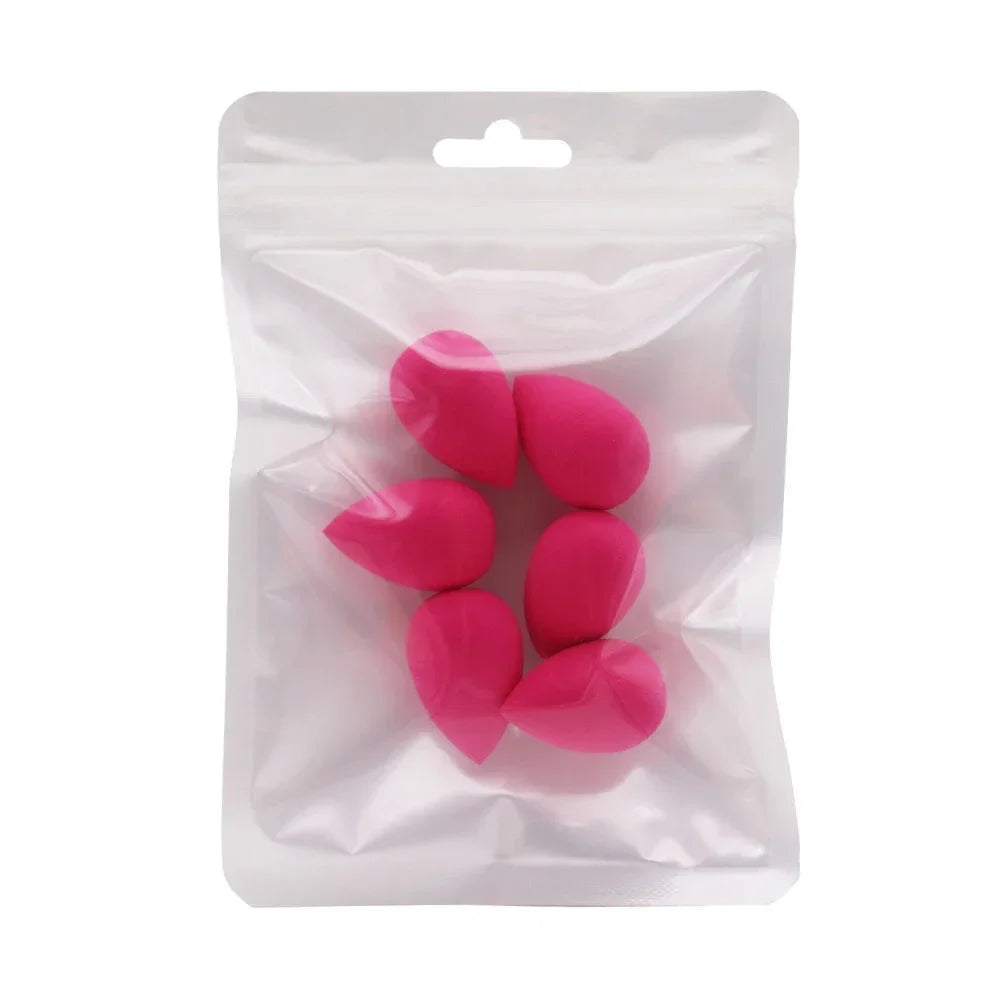 6pcs Mini Makeup Sponge Powder Cosmetic Puff Dry and Wet Sponge Concealer Liquid Foundation Beauty Women Make Up Accessories
