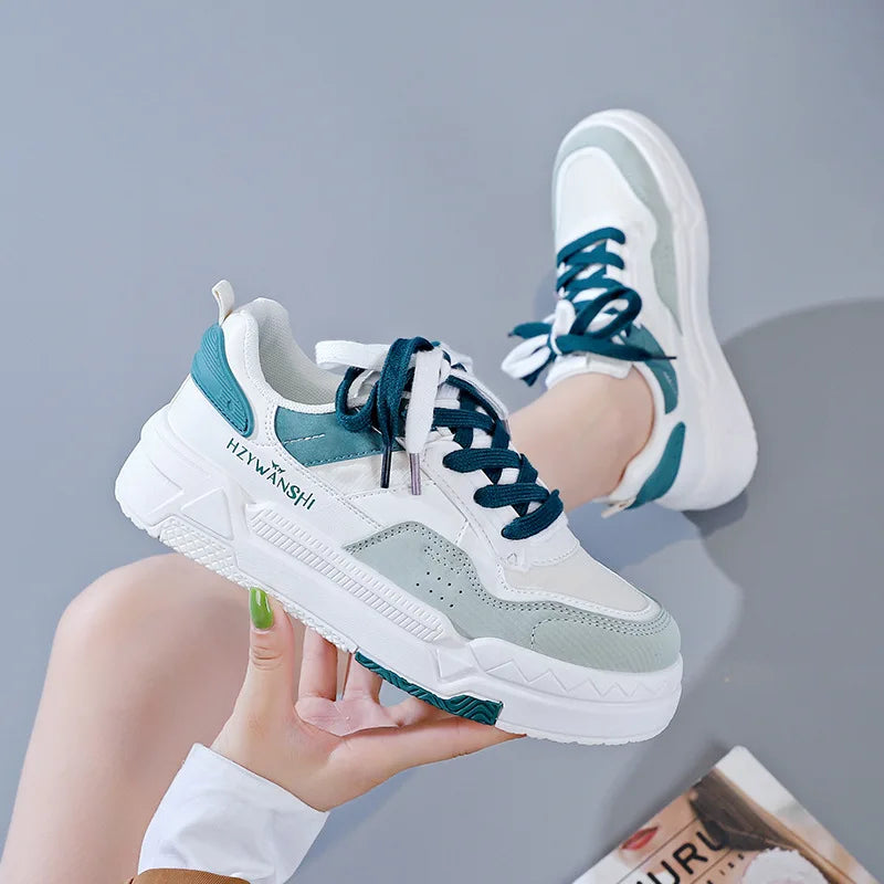 Women's Shoes Platform Sneakers Autumn New White Shoes Fashion Non Slip Casual Shoe Breathable Lace-up Women Vulcanized Shoes