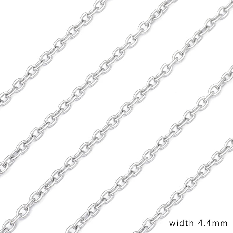 1M Stainless Steel Chain for Men Women Curb Cuban Link Chain DIY Basic Punk Choker Necklace Bracelet Hip Hop Male Jewelry Gift