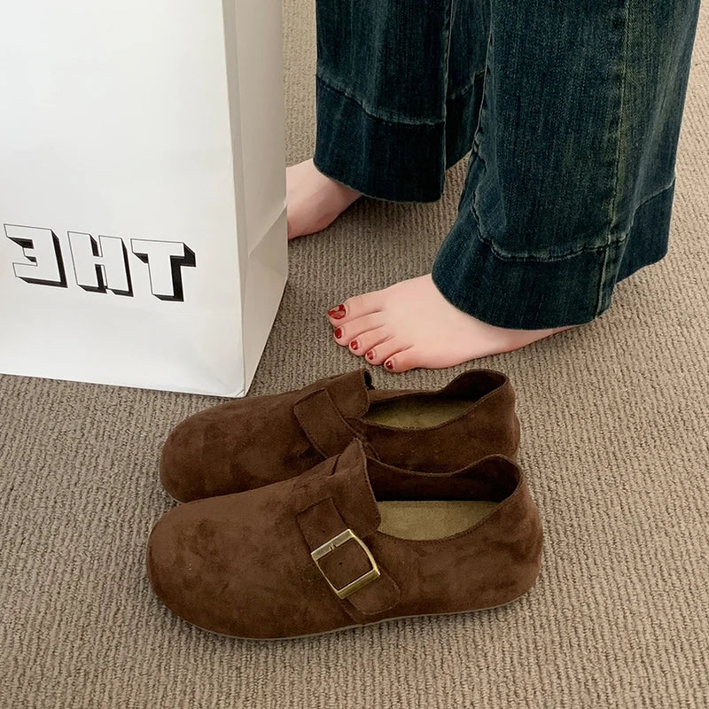 Women's Shoes Flats Barefoot Sneaker Woman 2025 Trend Moccasins Slip-on Round Toe Running Comfortable Stylish Retro on Offer New