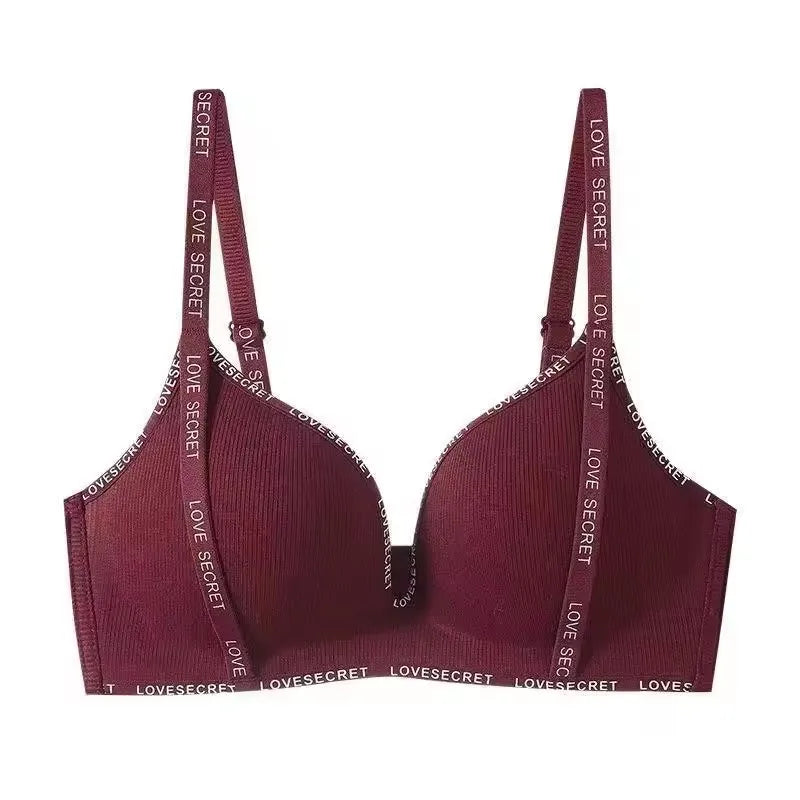 Comfortable Underwear Bar for Women Without Steel Rings Simple Push-up Shoulder Straps Top Up Bra Women's Underwire