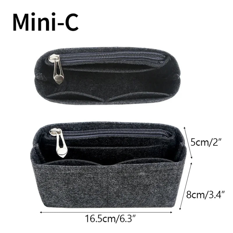 Bag Organizer  fit Mini Sizefor  Small Tote Bag Timid Bag Storage & Finishing Inner  Liner Handbags Insert Organizer