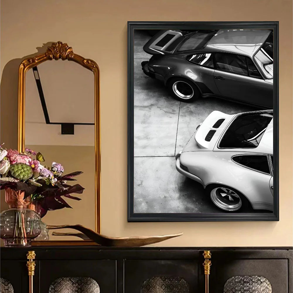 Modern Fashion Wall Art Simple Black And White Luxury Car Poster HD Posters Home Room Bar Cafe Decor Art Wall Painting Picture