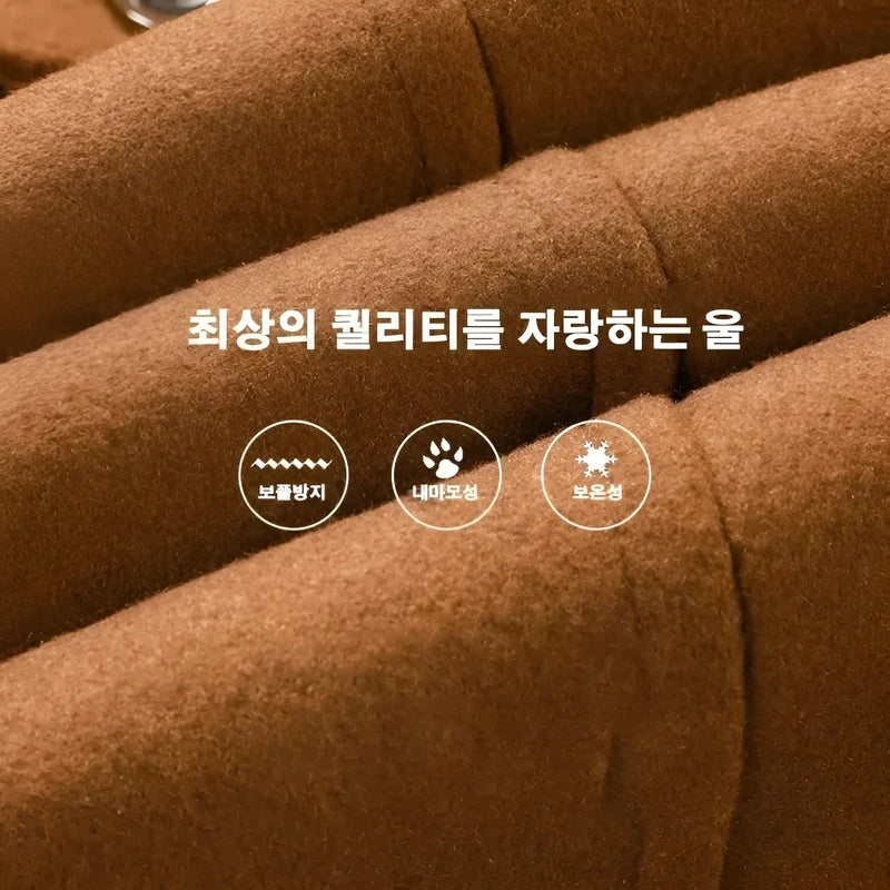 Men's Woolen Coats Fashion Thicken Mid Length Trench Turn Down Collar Warm Outerwear Business Casual Wool Coat