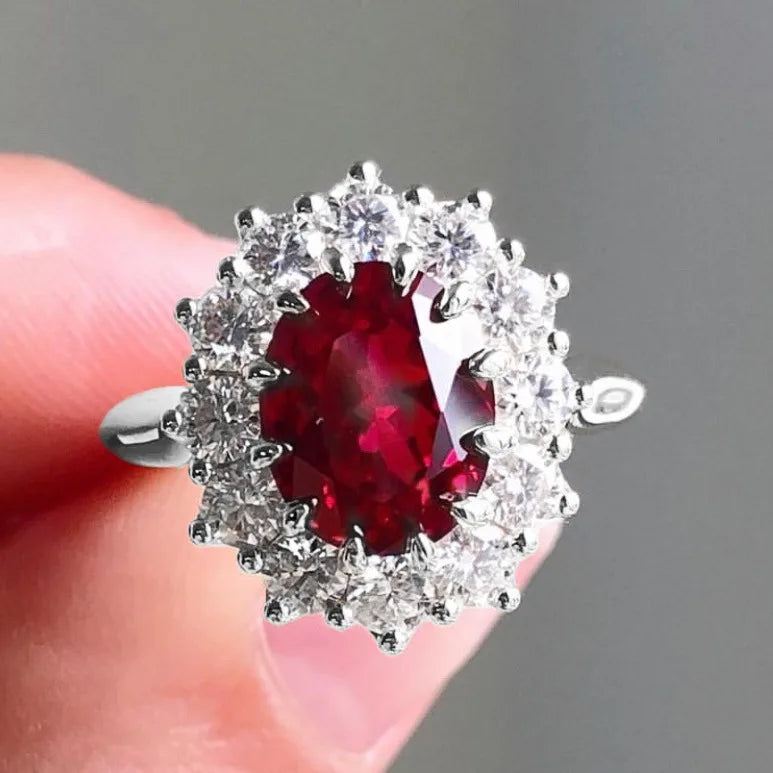 New Ruby Ring Stylish Simple Women's Zircon Jewelry Wedding