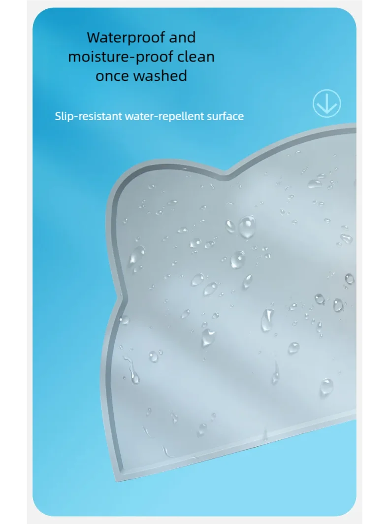 Pet silicone food mat waterproof, anti-slip, dirty, washable and easy to clean, universal tableware mat for cats and dogs.