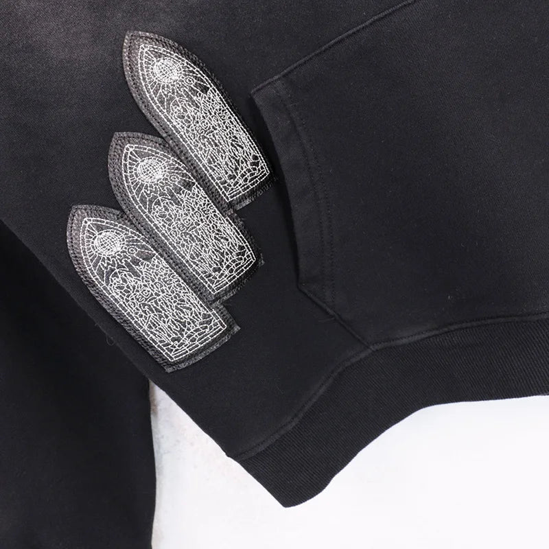 Autumn Winter Blue Light Apricot Who Decides War HoodieMen Women High Quality Real Photos Taken Diamond Studded Pullover