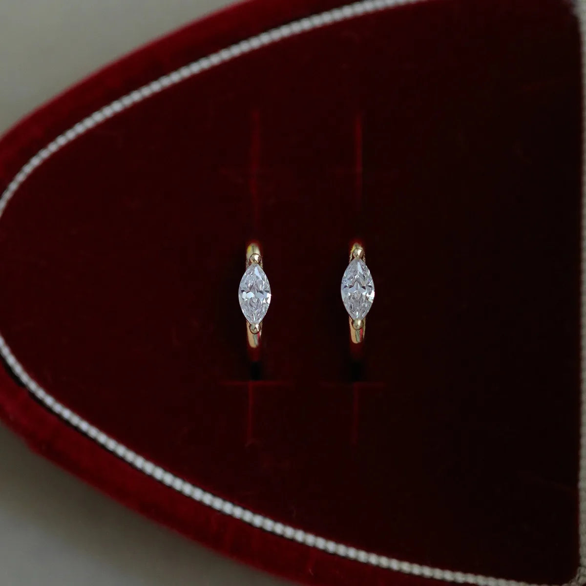 925 Sterling Silver Plated 14K Gold Geometric Zircon Earrings for Women Simple Elegant Exquisite Ear Accessories