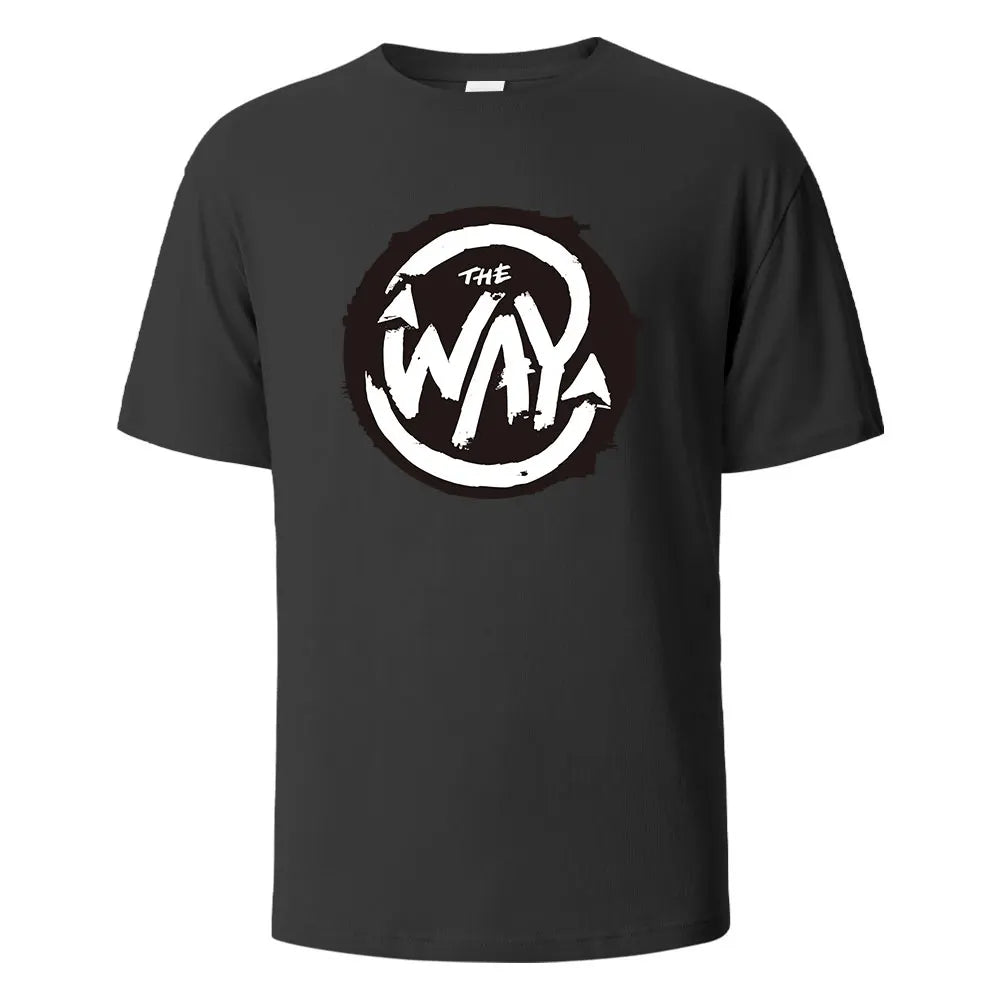 Men's Printed T-Shirt The Way Streetwear 100%Cotton Tops For Men Women Summer Breathable Short-Sleeved Casual O-neck Basic Tees