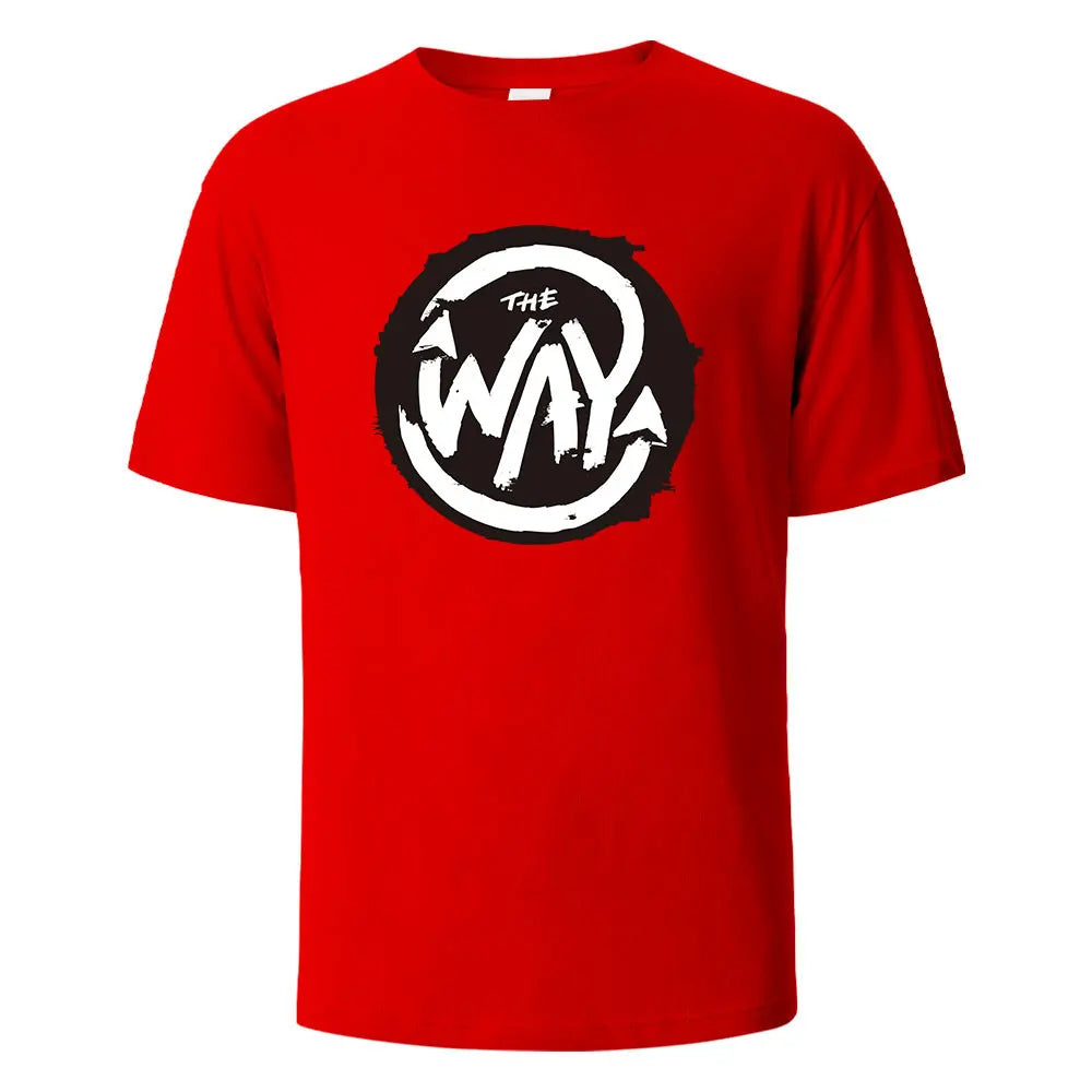 Men's Printed T-Shirt The Way Streetwear 100%Cotton Tops For Men Women Summer Breathable Short-Sleeved Casual O-neck Basic Tees