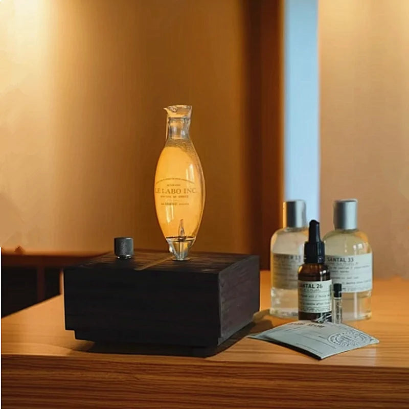 Essential Oil Diffuser Nebulizer Glass Aroma Oil Diffuser Wood Grain rechargeable Professional Scent Machine Nebulizer For Home