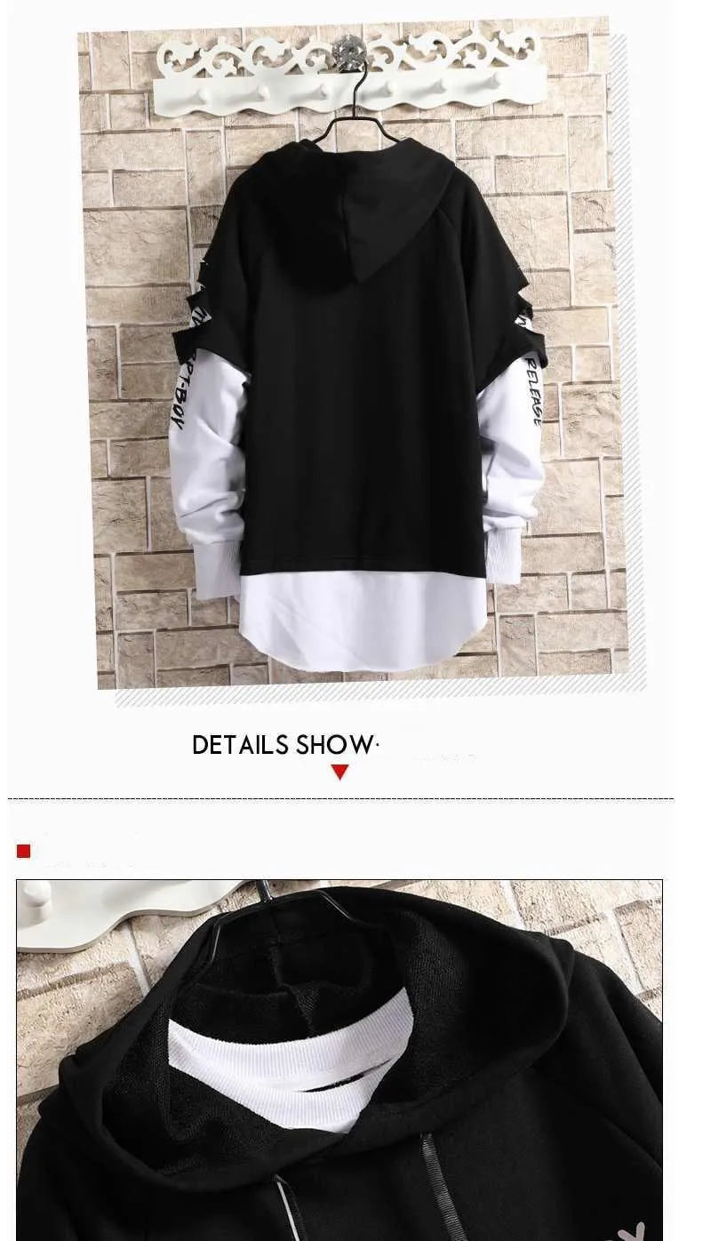 Men's Hoodies Male Casual Sweatshirts Streetwear Y2K Black Man Tops Korean Fashion Stylish Hip Hop Hoody Anime Dacning Clothing