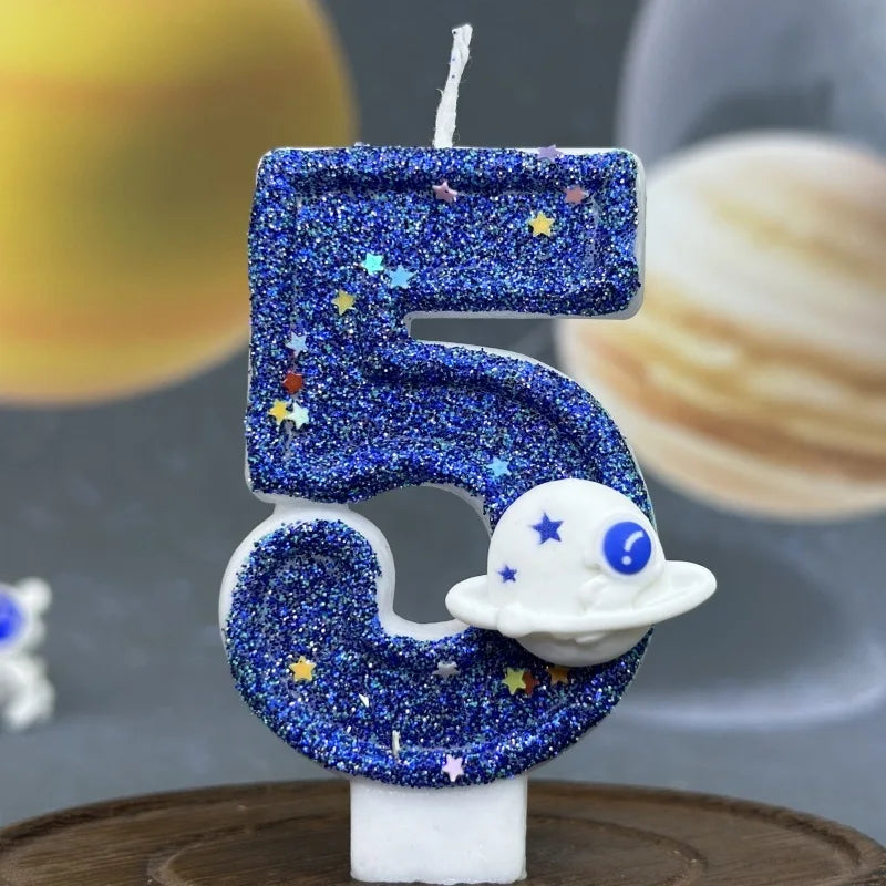 Number Candle, Blue Creative Birthday Cake Candle,use for Birthday Party and Wedding Decoration Mother's Day Graduatio