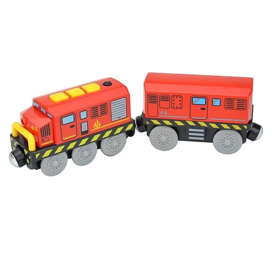 Kid Magnetic Electric Train Car Locomotive Wooden Track Slot Diecast Railway Track Children's Educational Toys Gifts