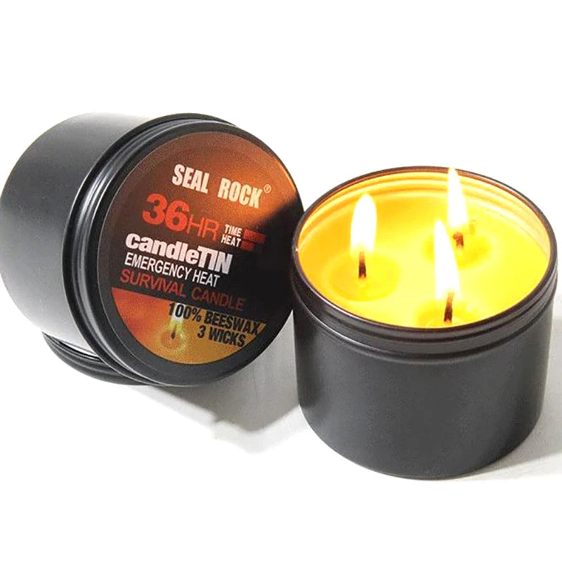 Emergency Candle Disaster Prevention Outage Lighting Outdoor Smoke-Free Candles Iron Cans Plant Candles