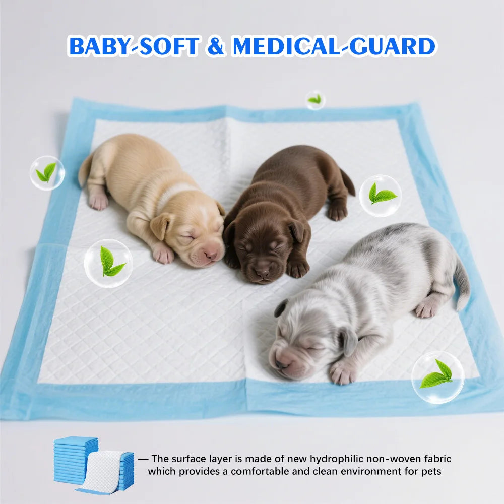 Pet urine pad, disposable absorbent pad, non-woven fabric + absorbent resin, super absorbent, 4 sizes, pet hygiene products