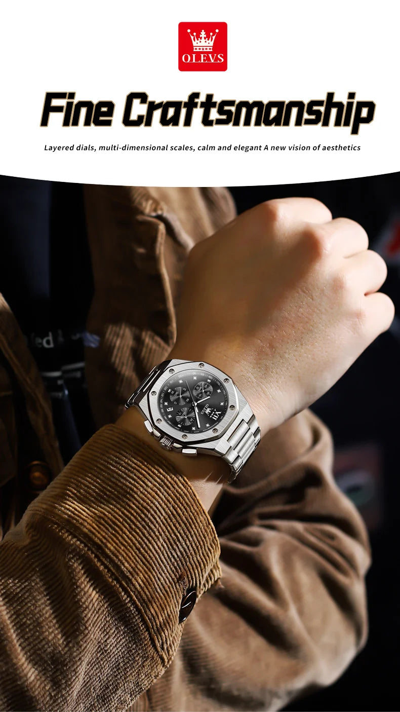 Watches for Men Top Luxury Brand OLEVS Quartz Men’s Watch Sport Waterproof Gold Wrist Watches Chronograph Date Relogio Masculino