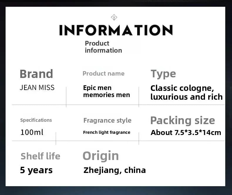 Love Interlude Perfume 100ml Memoirs Men's Perfumes Cologne Men Business Fragrance Lasting Sandalwood Charm Eau De Parfum