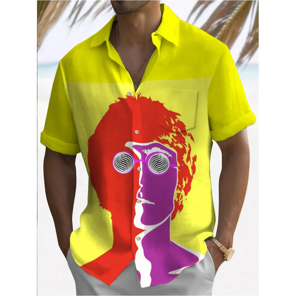 Men's Shirt Summer Casual Fashion Short Sleeved Shirt For Men Loose Breathable Hawaiian Shirt Man Casual Men's Clothing Top