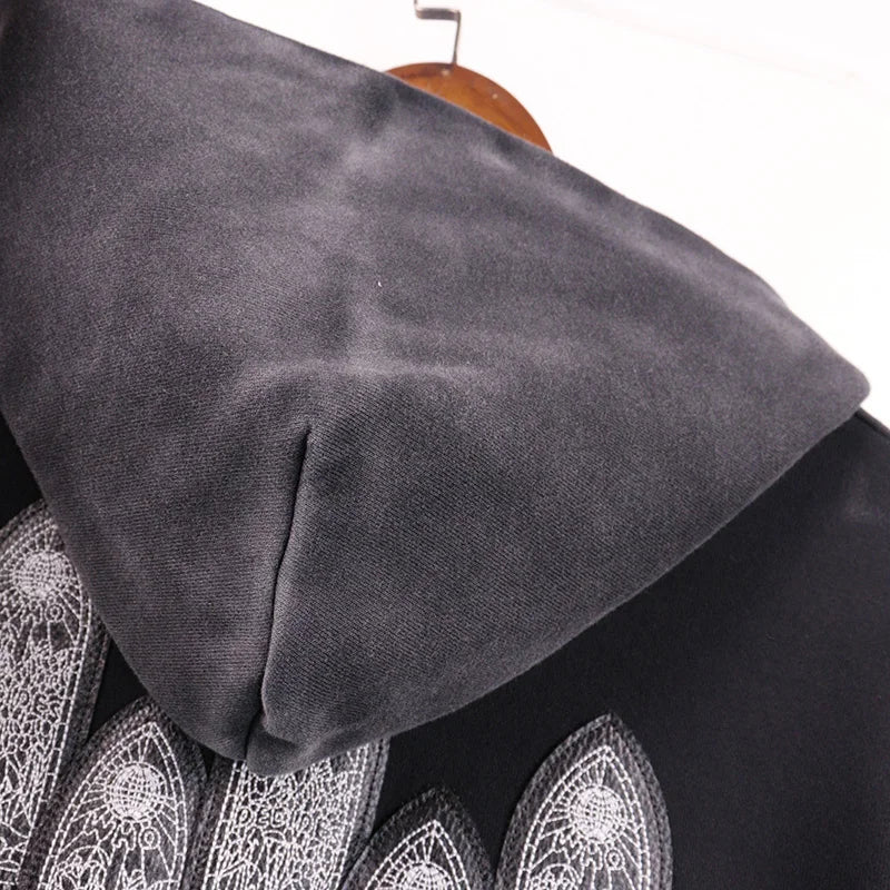 Autumn Winter Blue Light Apricot Who Decides War HoodieMen Women High Quality Real Photos Taken Diamond Studded Pullover