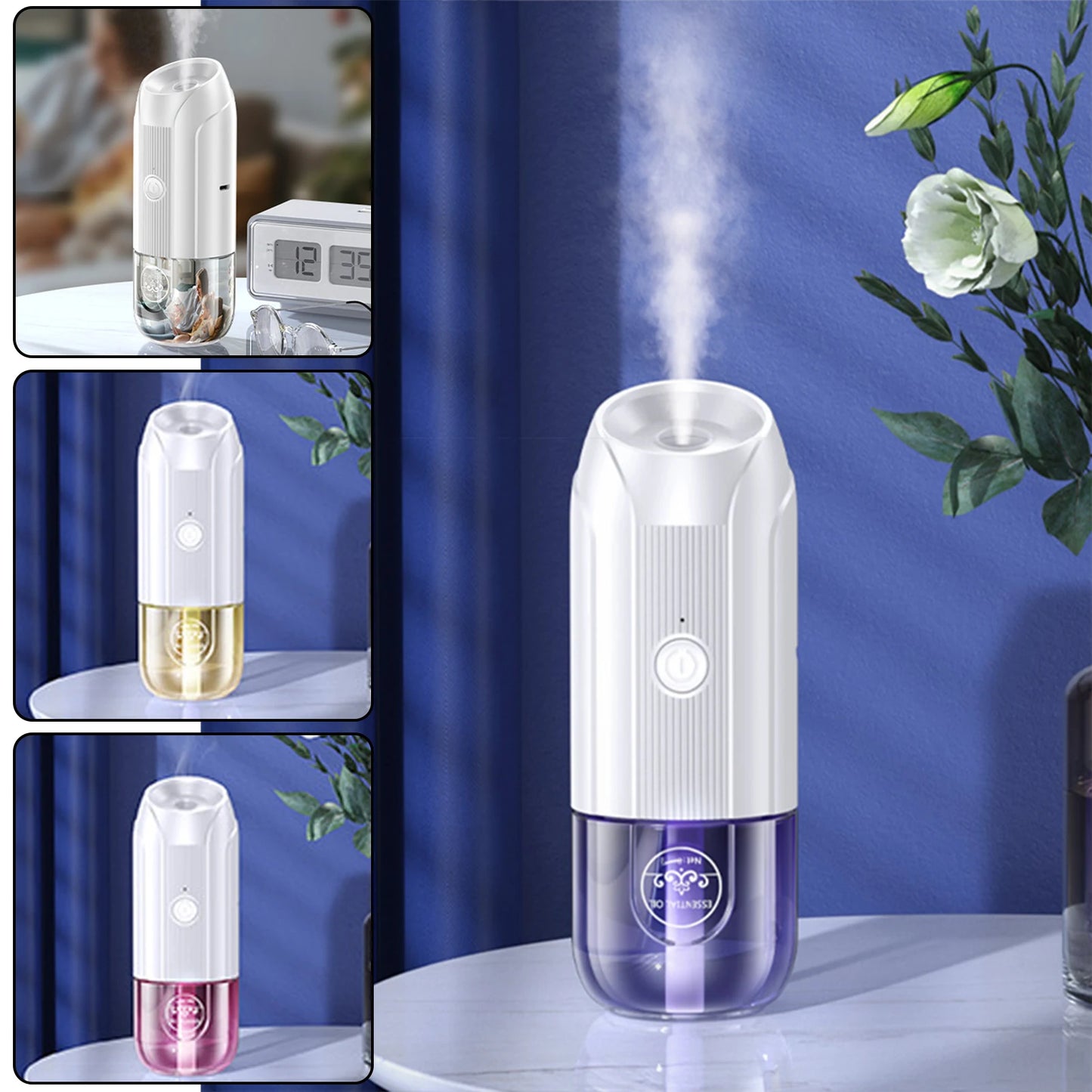 Mini Aromas Diffuser Portable Quiet Large Fog Volume Fragrance Sprayers 3 Modes Automatic Aromatherapys Diffuser For Home