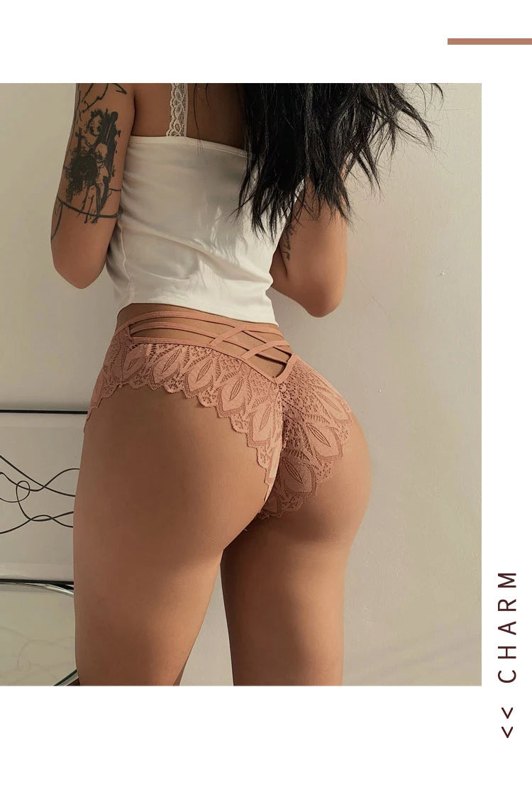 Sexy Panties For Women Low Waist Underwear Transparent Lace Briefs Breathable Soft Lingerie Female Underpants Sexy Woman's Panty
