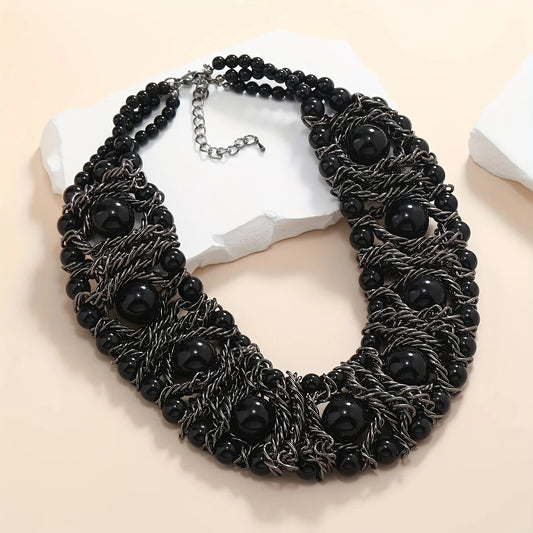 Women's exaggerated woven necklace, Bohemian wind, suitable for daily holiday gifts to girlfriends and wives