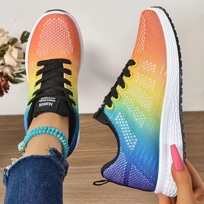 Women's Shoes 2025 Spring New Fashion Soft Walking Flats Non-slip Casual Sport Tennis Shoes Athletic Sneakers for Lady