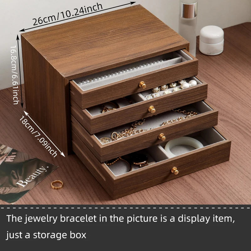 High end exquisite wooden jewelry box, handmade jewelry necklace, jewelry box, bracelet, ring storage box, birthday and wedding