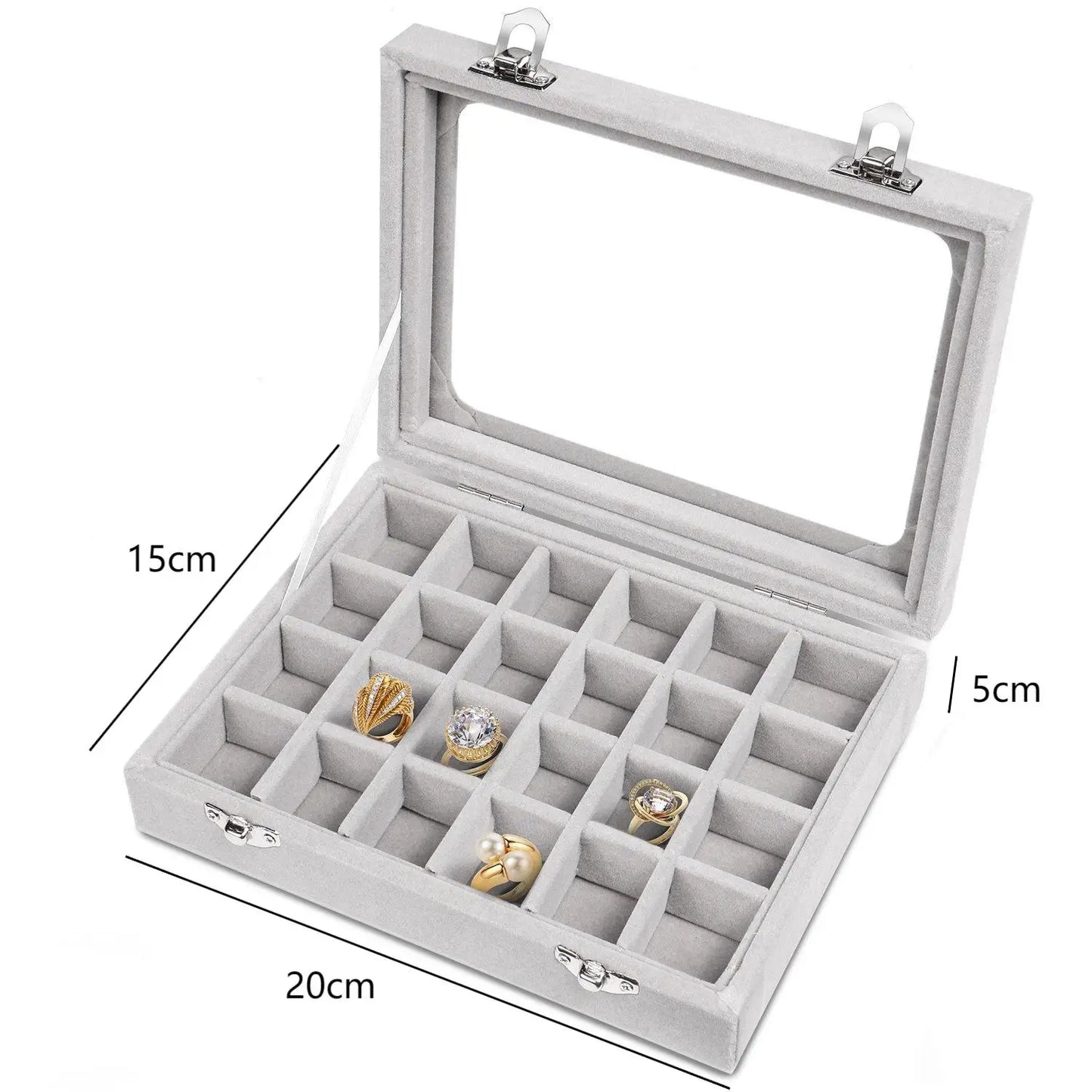 Jewelry Storage Box Earring Ring Necklace Jewelry Display Box Jewelry Classification Dustproof Transparent Flip Lid Jewelry Box