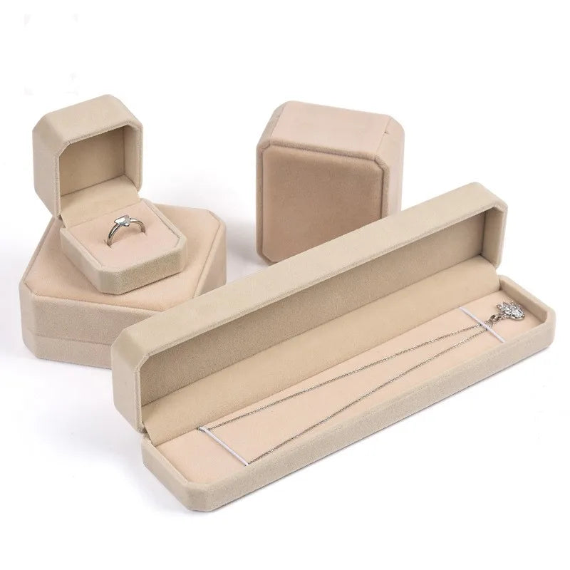 High-end Velvet Jewelry Box Necklace Ring Bracelet Pendant Earrings Storage Wedding Party Gift Box Jewelry Organizer Box Joyero