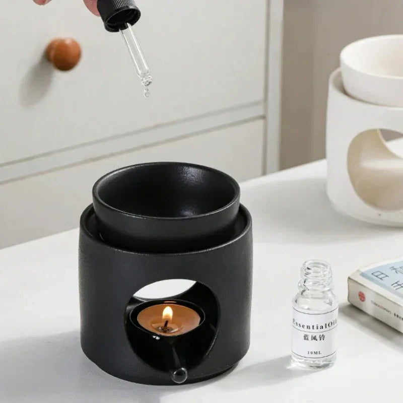 3-in-1 Candle Essential Oil Ceramic Craft Incense Lamp Candleholder Aromatherapy Burner Suitable for Home, Office, Wedding