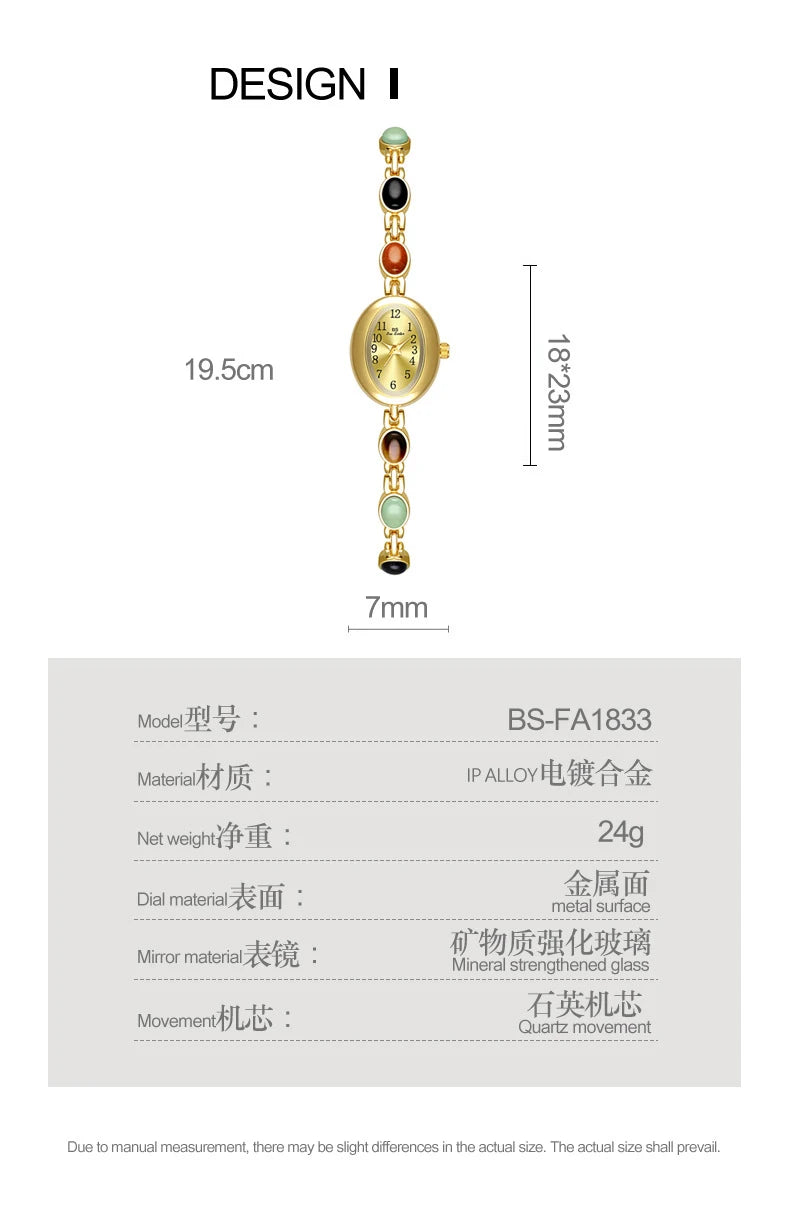 Watches For Woman Natural Jade Small Bracelet Quartz Wristwatch 2025 NEW Female Watch Vintage