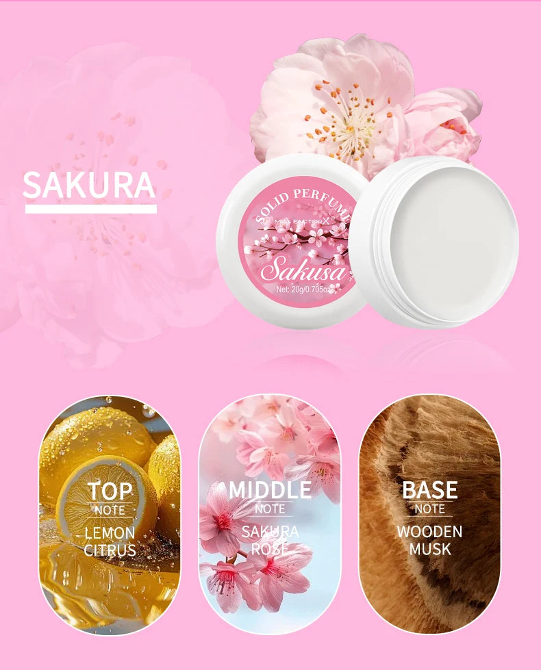 4PCS/Box Body Cream Gift Set Portable Solid Perfume Rose, Peony, Lavender, Cherry Blossom, Fresh Flower Scented Holiday Gift