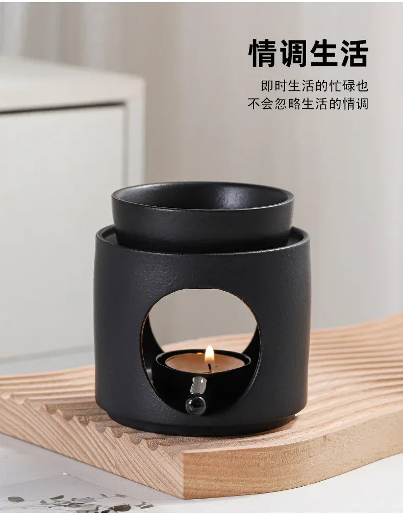 3-in-1 Candle Essential Oil Ceramic Craft Incense Lamp Candleholder Aromatherapy Burner Suitable for Home, Office, Wedding