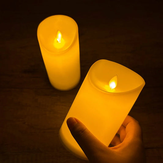 Flameless LED Candle Warm glowing decorative electric candles Home decorative candles for Ramadan Eid Festival Party Decor