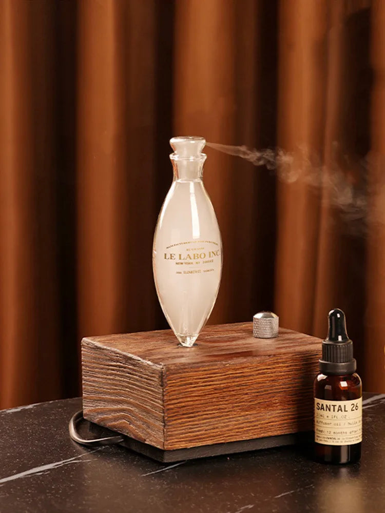 Essential Oil Diffuser Nebulizer Glass Aroma Oil Diffuser Wood Grain rechargeable Professional Scent Machine Nebulizer For Home
