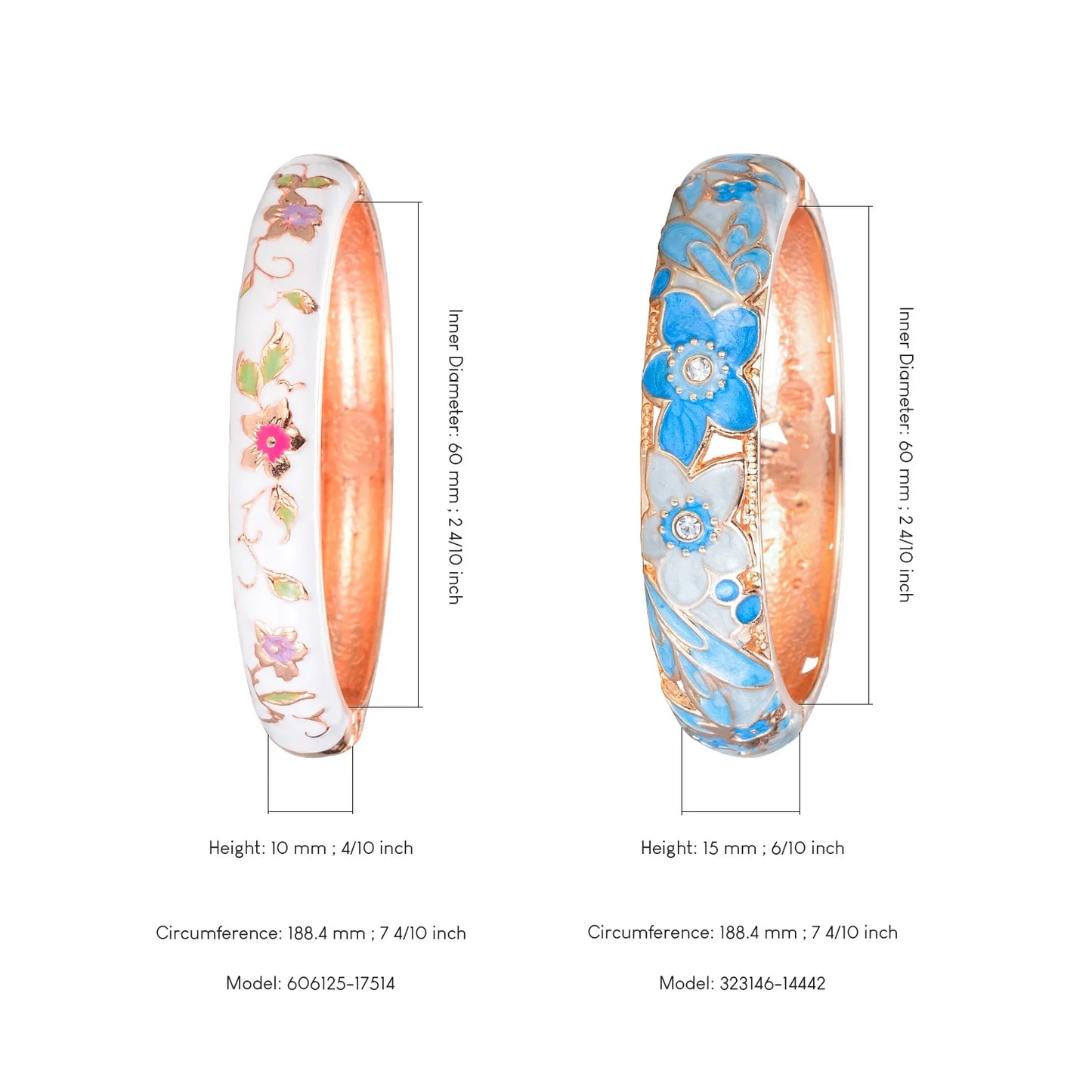 Bangle For Women Double Enamel Bangle Set Cloisonne Women's Jewelry Accessories Indian Style Dubai Trendy Metal Bracelet On Hand