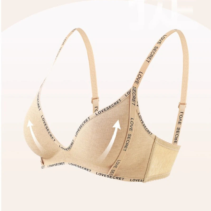 Comfortable Underwear Bar for Women Without Steel Rings Simple Push-up Shoulder Straps Top Up Bra Women's Underwire