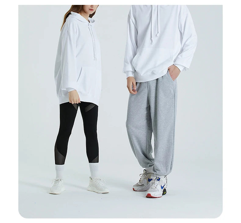 Solid Oversize Hoodies For Women Pocket Casual Loose Hooded Sweatshirt Woman Autumn Cotton Terry Hoodies Women Oversize Pullover