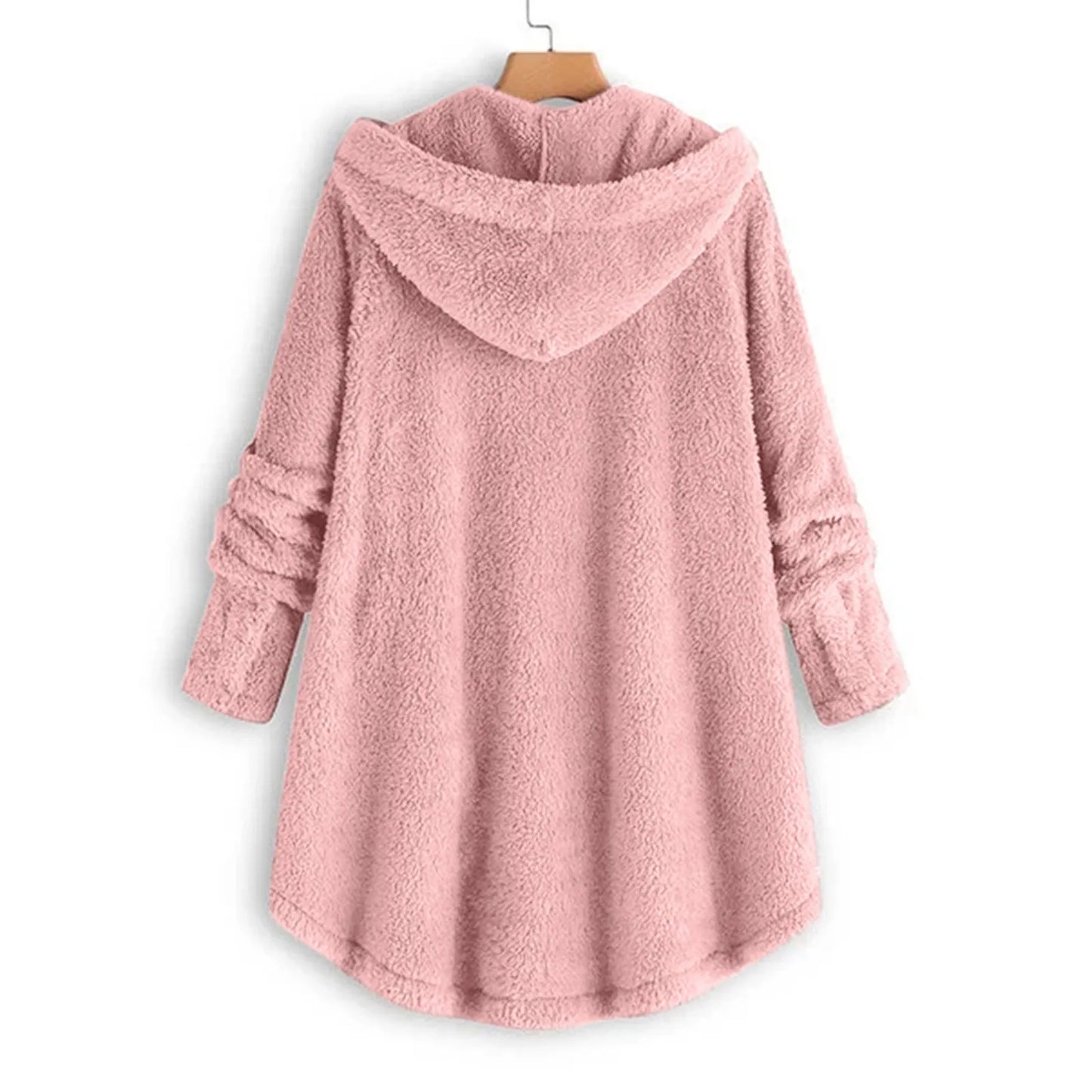 Women's Coat Winter Coat Fashion Plush Pocket Irregular Long Sleeve Keep Cat Ears Warm Coat