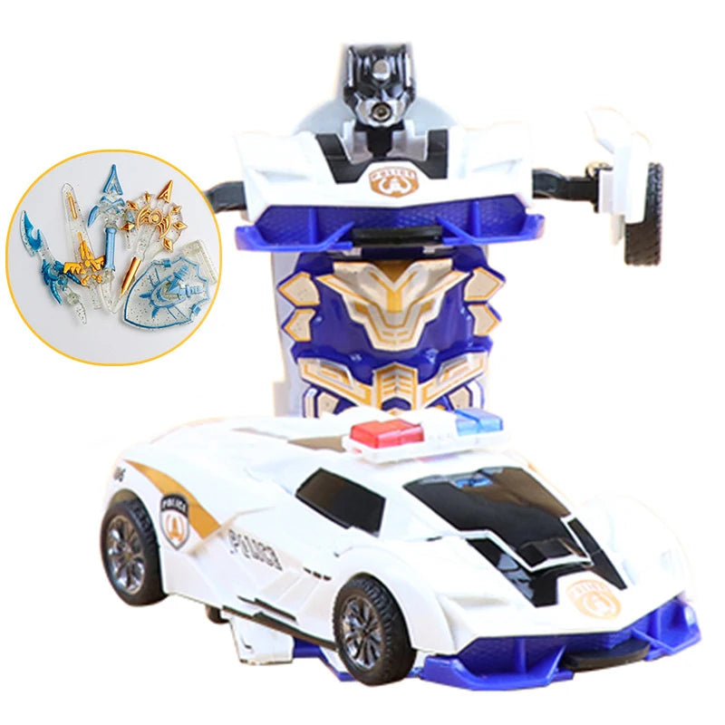 Kids Toys One-key Deformation Car  Automatic Transform Robot Diecasts Toy Funny Mini 2 In 1 Plastic Model Car Amazing Gifts Boys