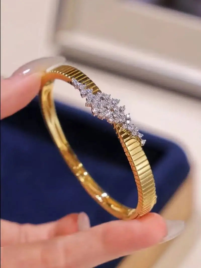 Bellux Real gold Plated Sterling Silver Bangle bracelets women jewellery women Original and pure 925 sterling silver bracelets