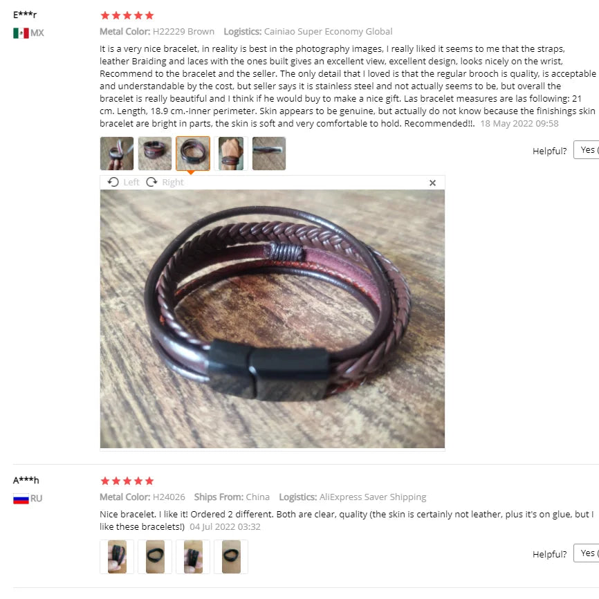 Leather Bracelets for Men Male Multilayer Braided Bracelets Bangles Punk Vintage Jewelry Pulsera Hombre Gift for Cool Boy