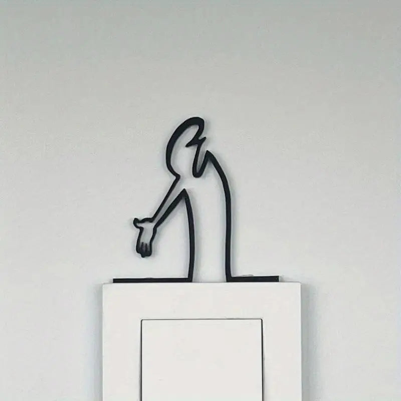 Minimalist La Linea Wall Decor - Abstract Line Art Decoration, Modern Metal Poster For Living Room