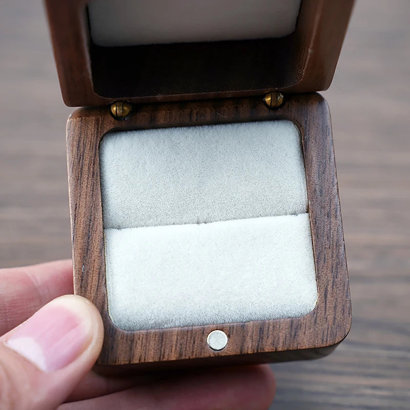 Wood Jewelry Box Wedding Ring Box Earring Rings Organizer Box Gift Package Case Portable Jewelry Organizer